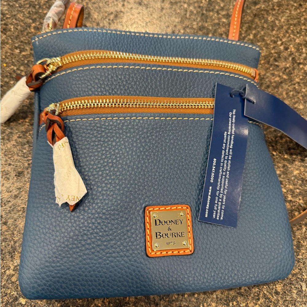 Dooney & Bourke Blue Crossbody Bag Triple Zip